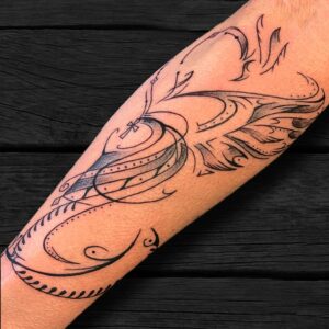 Abstract Minimalistic Phoenix Tattoo